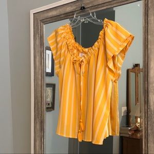 Yellow Blouse with Stripes